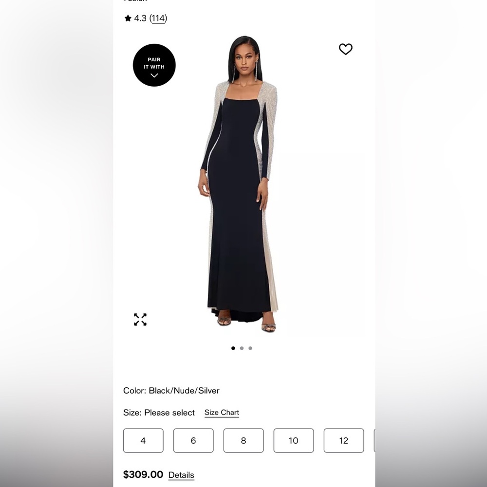 Macy's Black and Silver Maxi Dress